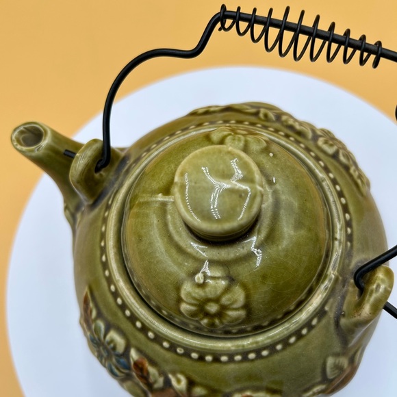 Vintage Kitchen Vintage Tilso Japan Olive Green Teapot Mcm Earth